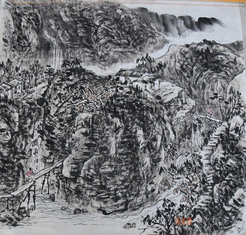 笑難（王建國(guó)）山水畫欣賞
