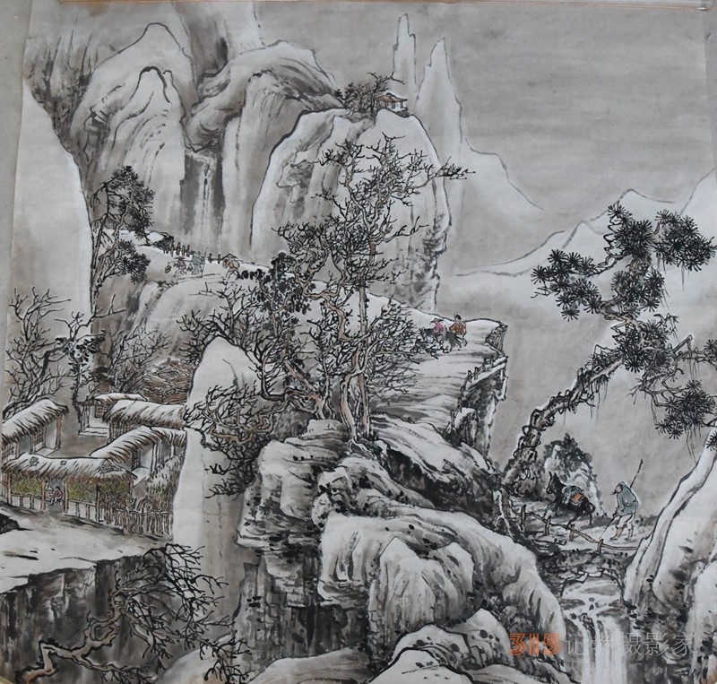 笑難（王建國(guó)）山水畫欣賞