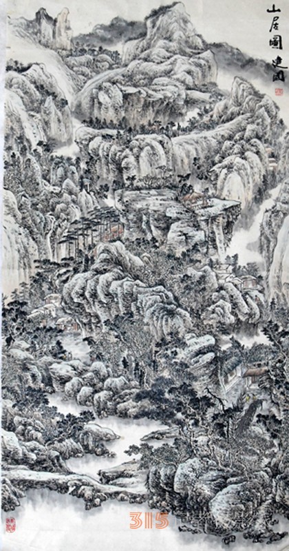 笑難（王建國(guó)）山水畫欣賞