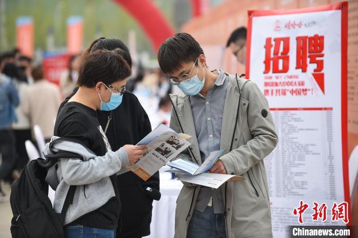 資料圖：大學生翻看招聘簡章。 武俊杰 攝
