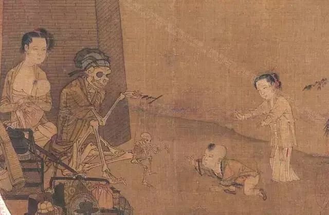 宋代李嵩（1166-1243），《骷髏幻戲圖》 。