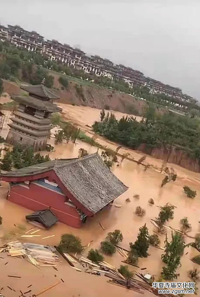 暴雨下的滎陽洞林寺受災實況，千年古剎災后修建迫在眉睫