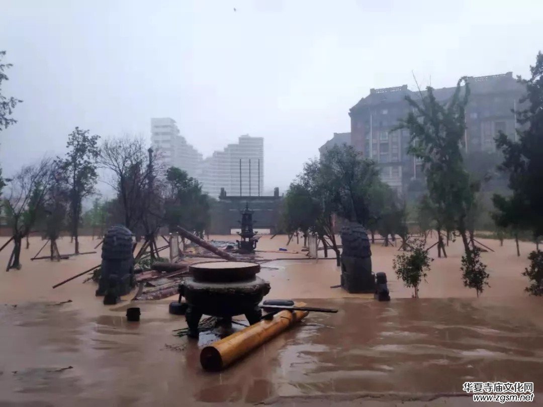 暴雨下的滎陽洞林寺受災實況，千年古剎災后修建迫在眉睫