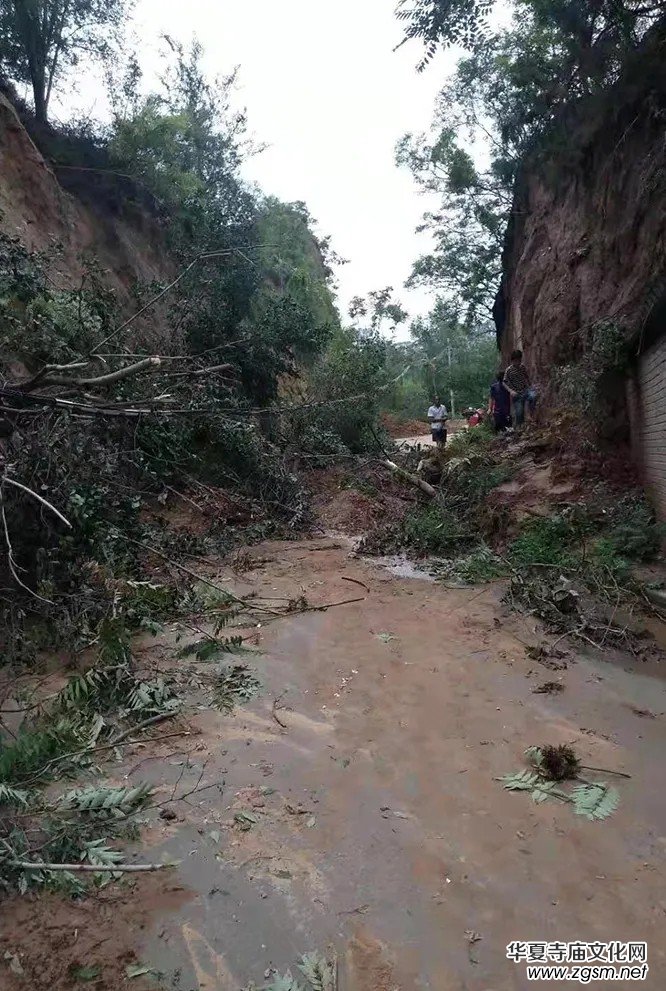 暴雨下的滎陽洞林寺受災實況，千年古剎災后修建迫在眉睫