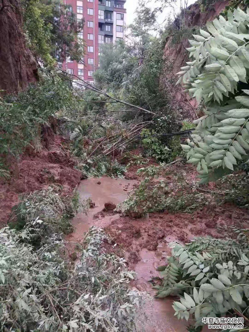 暴雨下的滎陽洞林寺受災實況，千年古剎災后修建迫在眉睫