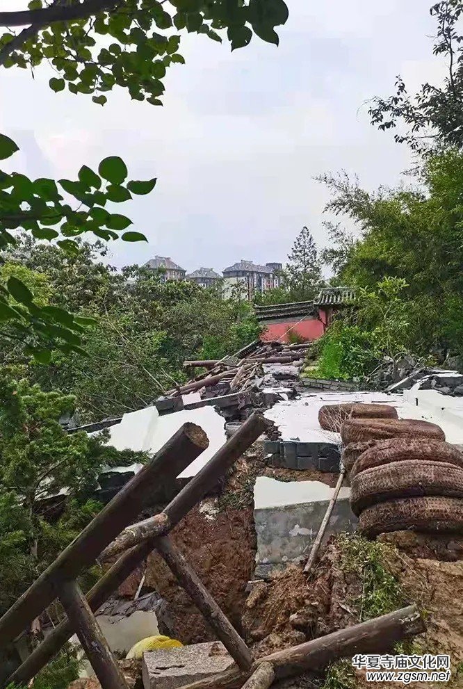 暴雨下的滎陽洞林寺受災實況，千年古剎災后修建迫在眉睫