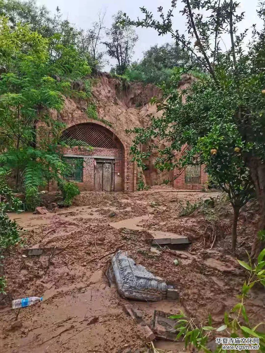 暴雨下的滎陽洞林寺受災實況，千年古剎災后修建迫在眉睫